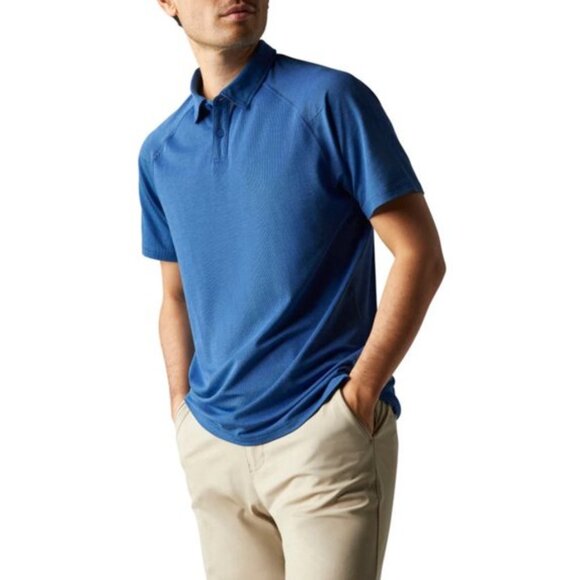 RHONE Delta Pique Polo in Misty Blue Size Small - Picture 1 of 1